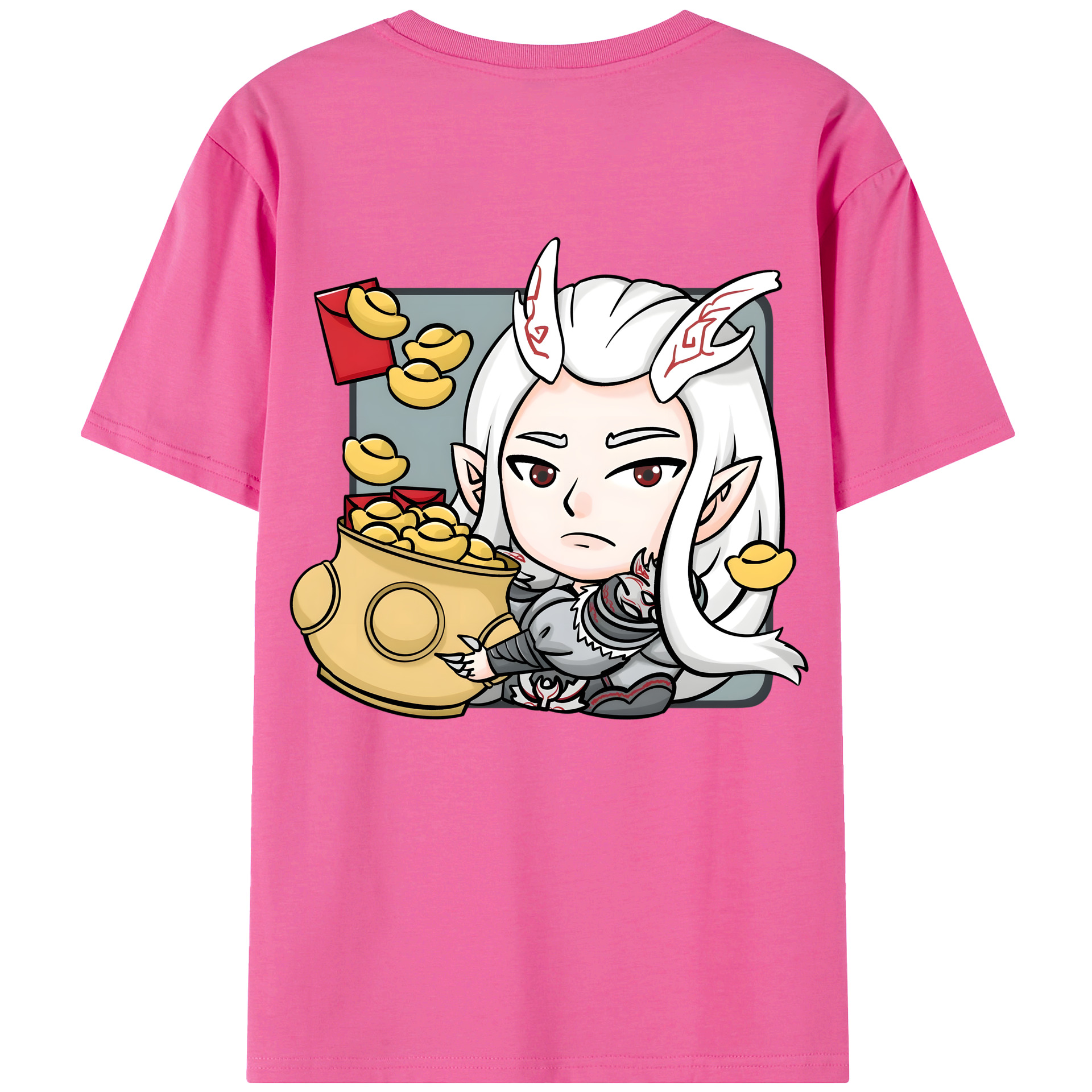 （画像用） Ne Zha 2 ナタ 魔童の大暴れ レディース半袖Tシャツ(バックプリント)
